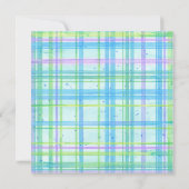 Invitation Plage baby shower Starfish Octopus Seahorse Plaid (Dos)