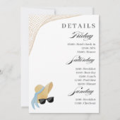 Invitation Plage Bachelorette Parcours du week-end (Dos)