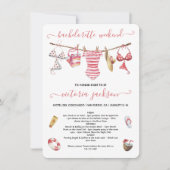 Invitation Plage Bachelorette Week-end Clothesline (Devant)