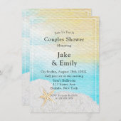 Invitation Plage balnéaire Sable blanc Couples Douche (Devant / Derrière)