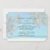 Invitation Plage blanche avec palmiers tropicaux Mariage (Devant)