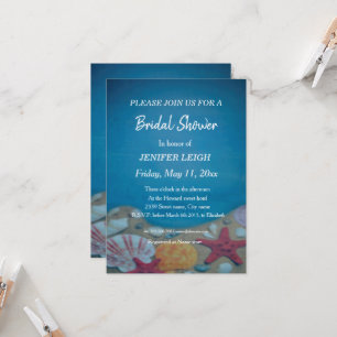 Invitation Plage bleu profond mariage douche nuptiale
