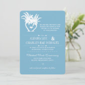 Invitation Plage Bleue Dusk Palm Tree Destination Chalkboard (Debout devant)