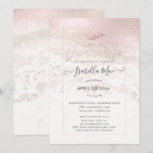 Invitation Plage Blush de PixDezines / Quinceanera de rivage