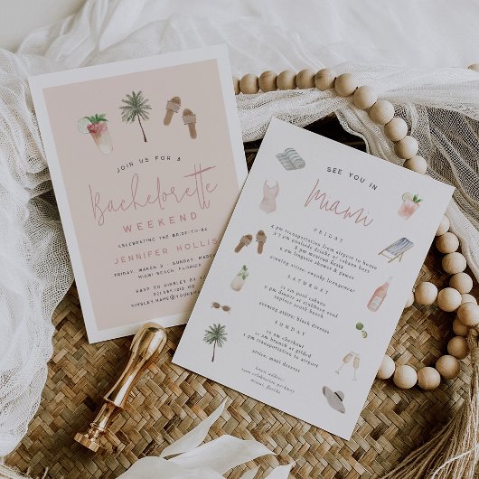 Invitation Plage Boho Bachelorette Week-end Itinéraire &