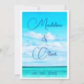 Invitation Plage Bord de mer Côte Été Destination Mariage (Devant)