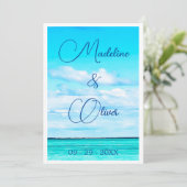 Invitation Plage Bord de mer Côte Été Destination Mariage (Debout devant)