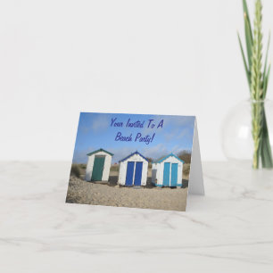 Invitation Plage cabanes ciel bleu mer plage plage de sable f