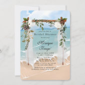Invitation Plage Canopée Floral Fête des mariées tropicale (Devant)
