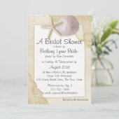 Invitation Plage chère et dentelle antique Douche nuptiale (Debout devant)