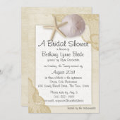 Invitation Plage chère et dentelle antique Douche nuptiale (Devant / Derrière)