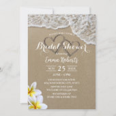 Invitation Plage Coeurs de sable Fête des mariées florale tro (Devant)