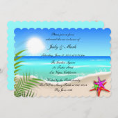 Invitation Plage Colorful Starfish Répétition Dîner Invitatio (Devant / Derrière)