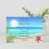 Invitation Plage Colorful Starfish Répétition Dîner Invitatio (Debout devant)