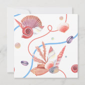 Invitation Plage Coral & Seashells Tout en un Mariage (Dos)