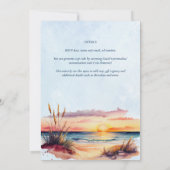 Invitation Plage Côte Destination Sunset Mariage tropical (Dos)