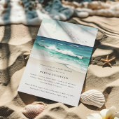 Invitation Plage côtière Baby shower d'aquarelle de sable de 