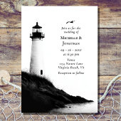 Invitation Plage côtière Mariage phare nautique