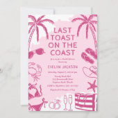 Invitation Plage Côtière Mariage Shower doodle (Devant)