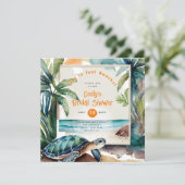 Invitation Plage Côtière Océan BABYSHOWER ANNIVERSAIRE MARIAG (Debout devant)