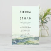 Invitation Plage côtière Piscine à marée Vert mer Mariage mod (Debout devant)