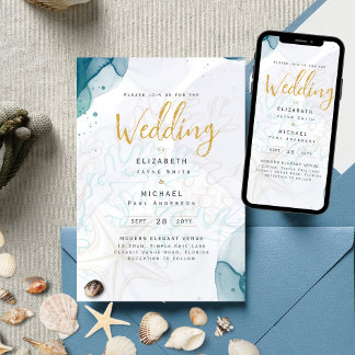 Invitation Plage côtière tropicale Destination Mariage