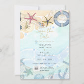 Invitation Plage côtière tropicale Destination Mariage (Devant)