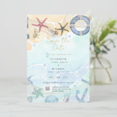 Invitation Plage côtière tropicale Destination Mariage (Debout devant)