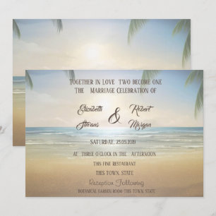 Invitation Plage Coucher de soleil aux Palmiers