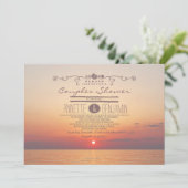 Invitation Plage coucher de soleil romantique moderne douche  (Debout devant)