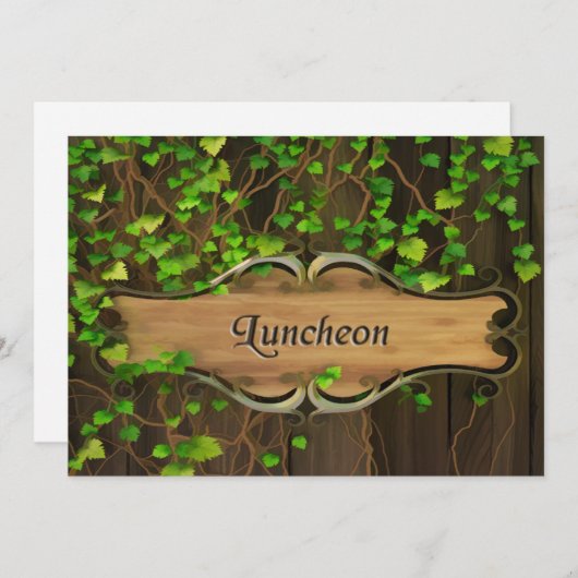 Invitation Plage couverte de lierre et palissandon en bois sc (Devant / Derrière)