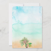 Invitation Plage d'aquarelle des palmiers tropicaux Sweet 16 (Dos)