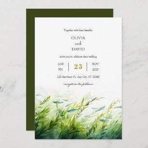 Invitation Plage d'aquarelle sous-marine Mariage