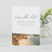 Invitation Plage de Albufeira Portugal Photo Enregistrer la d (Debout devant)