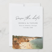 Invitation Plage de Albufeira Portugal Photo Enregistrer la d (Devant)