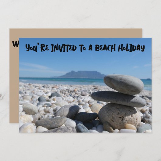 Invitation Plage de Blouberg Table Mountain Roches Empilées (Devant / Derrière)