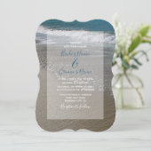 Invitation Plage de bord de mer et mariage de sable Invitatio (Debout devant)
