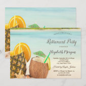 Invitation Plage de cocktail coquillages Fête de retraite   (Devant / Derrière)