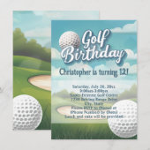 Invitation Plage de conduite Golf Anniversaire Fête Invitatio (Devant / Derrière)