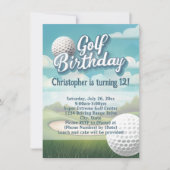 Invitation Plage de conduite Golf Anniversaire Fête Invitatio (Devant)