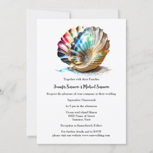 Invitation Plage de coquillages de nacre