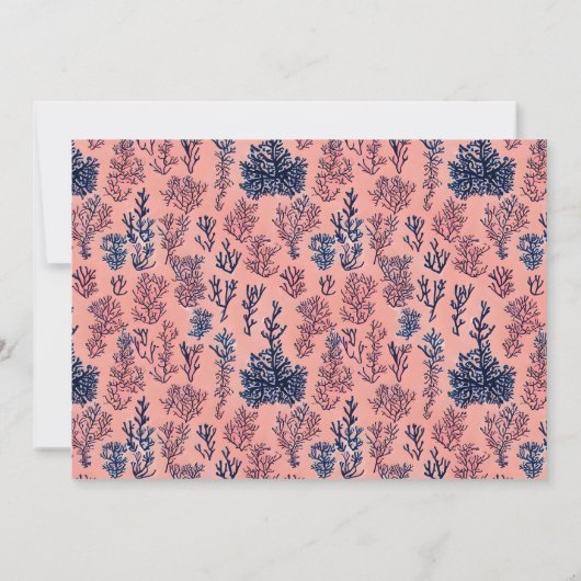 Invitation Plage de corail Fête générique polyvalente (Dos)