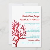 Invitation Plage de Coral moderne Destination Mariage Invitat (Devant)