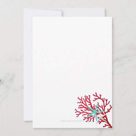 Invitation Plage de Coral moderne Destination Mariage Invitat (Dos)