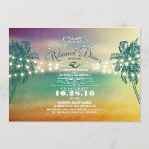 Invitation Plage de couchers de soleil Palms répétition dîner