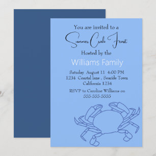 Invitation Plage de crabe Côtier Nautique Fruits de mer Bouil