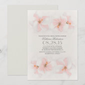 Invitation plage de fleurs roses (Devant / Derrière)