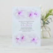 Invitation plage de fleurs violettes douche nuptiale (Debout devant)