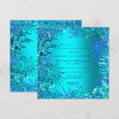 Invitation Plage de fougères tropicales Océan bleu turquoise  (Devant / Derrière)