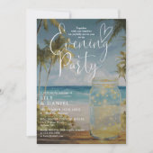 Invitation Plage de Fugue Pot Mason Soirée Photo (Devant)